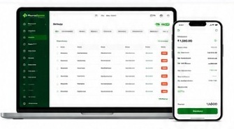 Pharmacy ERP desktop and mobile dashboard preview